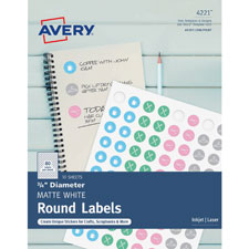 Avery Matte White Round Labels