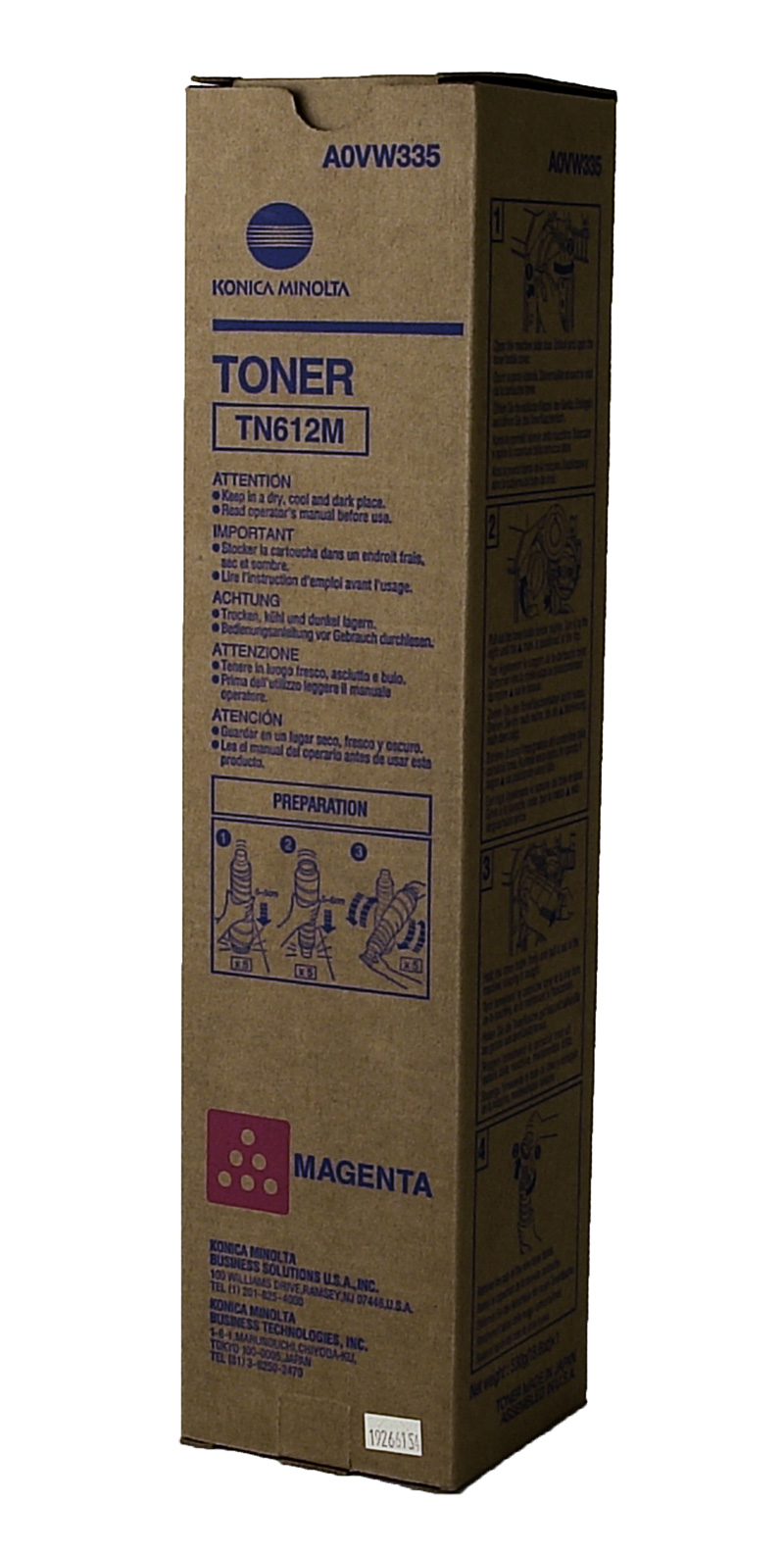 Konica Minolta A0VW335 (TN-612M) Magenta OEM Toner Cartridge