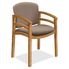 HON 2112 Double Rail Arm Harvest Wood Guest Chair