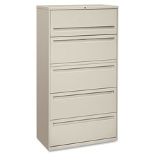 HON Brigade 700 Light Gray 5-drawer Lateral File