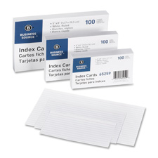 Bus. Source Ruled White Index Cards