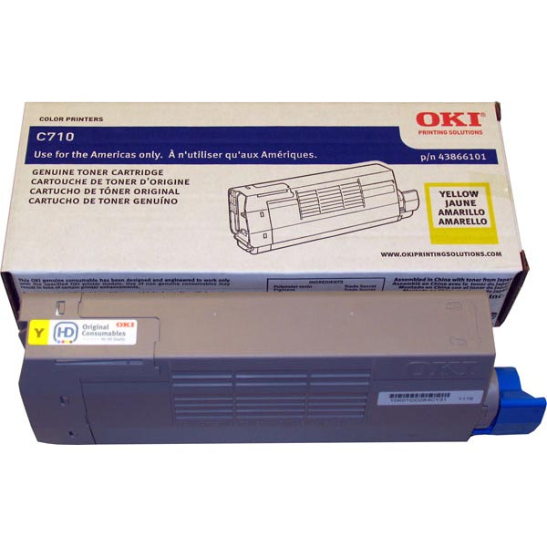 Okidata 43866101 Yellow OEM Toner Cartridge