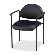 Lorell Vinyl Reception Side Arm Guest Chair