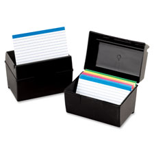 Oxford Plastic Index Card Boxes w/ Lids