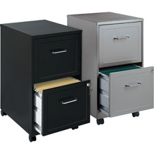 Lorell SOHO Chrome Pull F/F Mobile File Cabinet