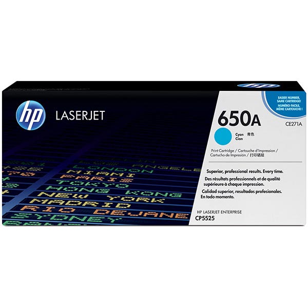 HP CE271A (HP 650A) Cyan OEM Laser Toner Cartridge