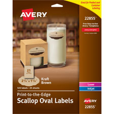 Avery Kraft Brown Scalloped Labels