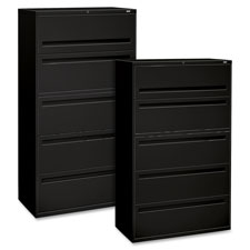 HON Brigade 700 Series Black 5-drawer Lateral File