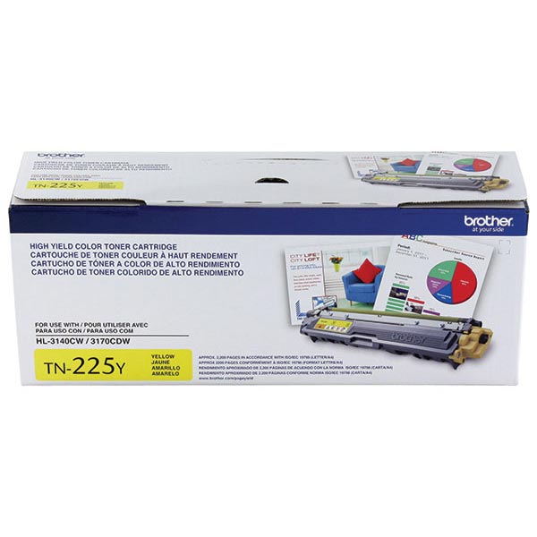 Brother TN-225Y Yellow OEM Toner Cartridge