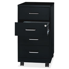 Lorell 26-1/2" Black Mobile Storage Cabinet