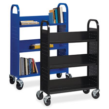 Lorell Single-sided Steel Book Cart