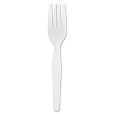 Genuine Joe Heavyweight White Plastic Forks