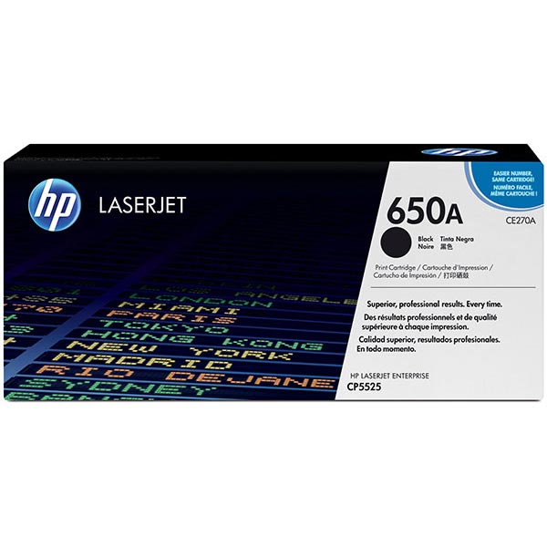 HP CE270A (HP 650A) Black OEM Laser Toner Cartridge