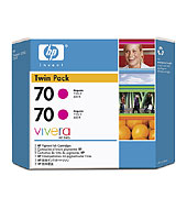 HP CB344A (HP 70) Magenta OEM Ink Cartridge (twin pk)