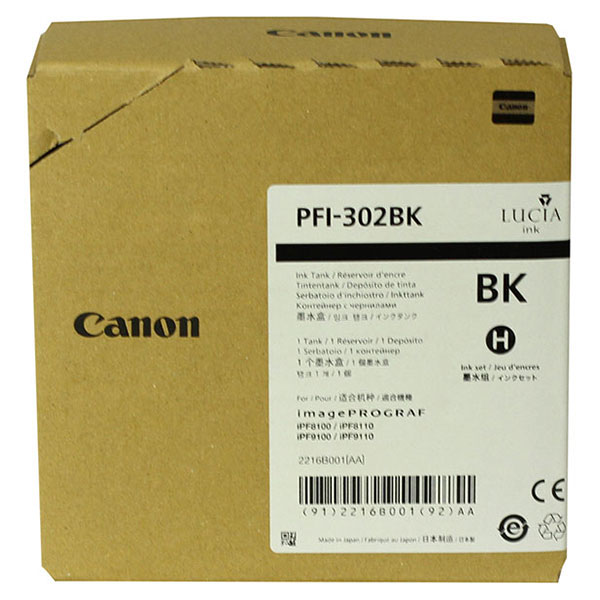 Canon 2216B001AA (PFI-302Bk) Black OEM Inkjet Cartridge