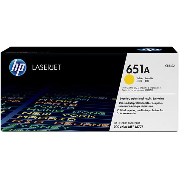 HP CE342AG (HP 651A) Yellow OEM Toner Cartridge