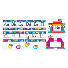 Trend Owl-Stars Alphabet Manuscript Bulltn Brd Set