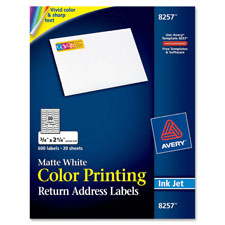 Avery Matte White Inkjet Printing Mailing Labels