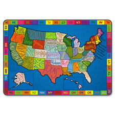 Flagship Carpets My America Doodle Map Rug