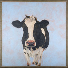 Lorell Cow Animal Framed Canvas Art