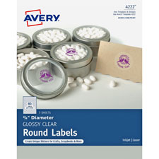Avery Glossy Clear Round Labels