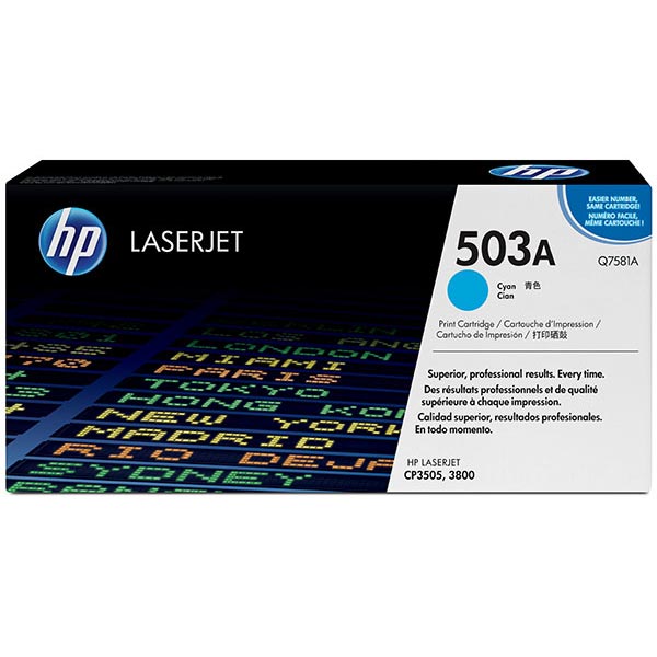 HP Q7581AG (HP 503A) Cyan OEM Colorsphere Smart Print Cartridge (105/Pallet)