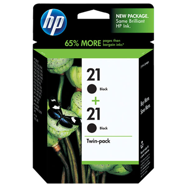 HP C9508FN (HP 21) Black OEM Inkjet Cartridge (2 pk)