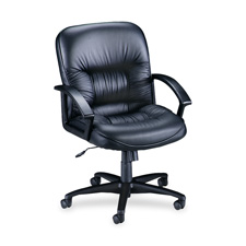 Lorell Managerial Leather Mid-Back Chairs