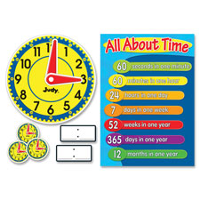 Carson Judy Clock Bulletin Board Set