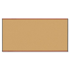 Lorell Mahogany Finish Natural Cork Board