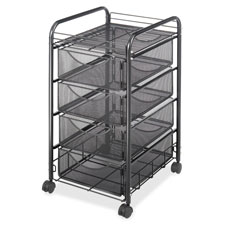 Safco Onyx Mesh Steel Frame 4-drawer File Cart