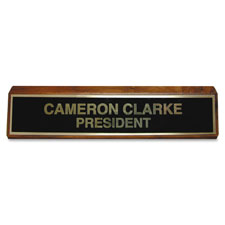 Xstamper Black Brass Plated 2"x10" Wood Sign