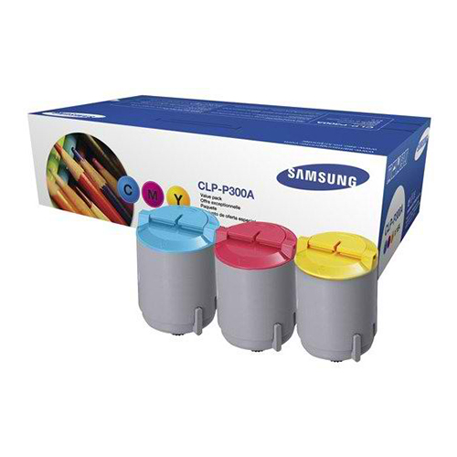 Samsung CLP-P300A Black, Magenta, Yellow, Cyan OEM Toner Cartridge (value bundle, 4pk)